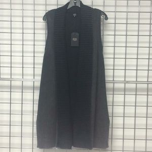 Rib open cardigan sweater